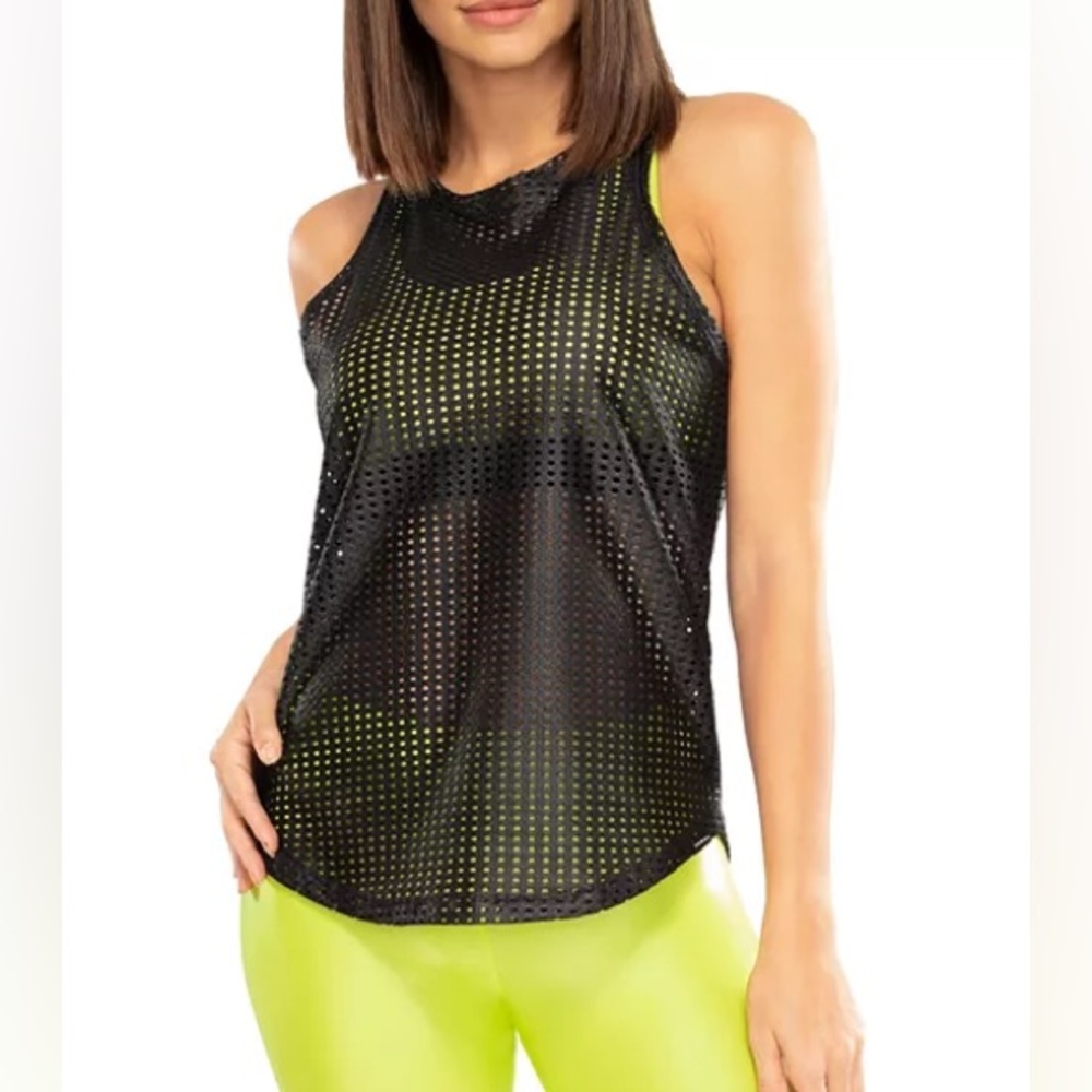 Koral Aerate Maglia Tank in Black. Size XS.
